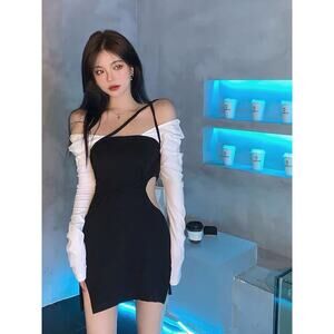 Women's 2-Piece V-neck Tee and Strap Dress